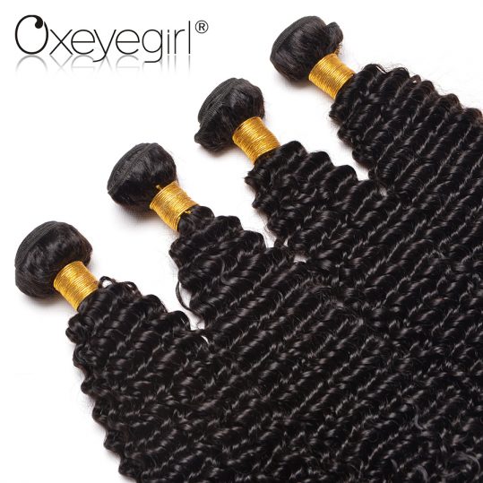 Oxeye girl Afro Kinky Curly Hair Bundles Malaysian Human Hair Weave Bundles Natural Color Non Remy Hair Extensions Can Be Mixed