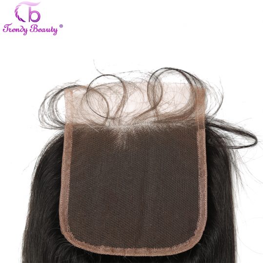 Trendy Beauty Hair Indian straight Lace Closure 100% human hair free part lace closure natural black color non- remy hair