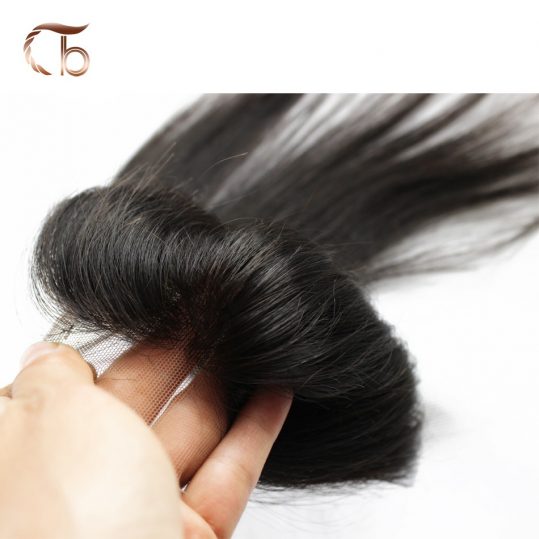 Trendy Beauty Hair Indian straight Lace Closure 100% human hair free part lace closure natural black color non- remy hair