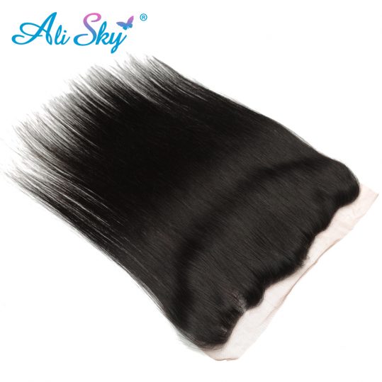 Indian Straight Ear To Ear Lace Frontal Closure 13*4 100% Human Hair 8-20 Inch Natural Color Shipping Free Ali Sky nonremy