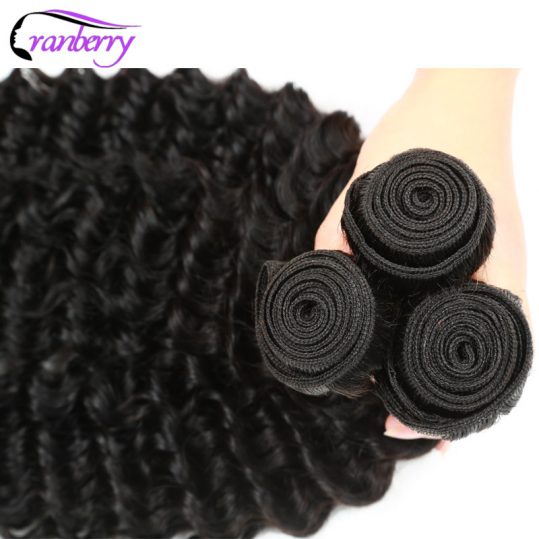 Cranberry Hair Deep Wave Raw Indian Hair Bundles 10-26inches 100g/piece Natural Color Non Remy Human Hair Extensions Can Be Dyed