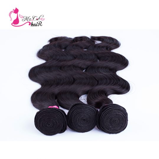 Indian Body Wave Ms Cat Hair Products 1 Bundle Natural Black Non Remy Human Hair Free Shipping