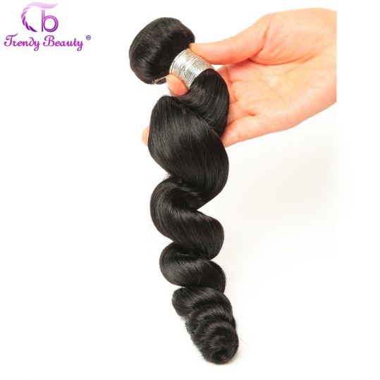 Trendy Beauty Indian Loose Wave Human Hair Weave Bundle 1 Pcs Non-Remy Hair Natural Black Double Weft Free Shipping
