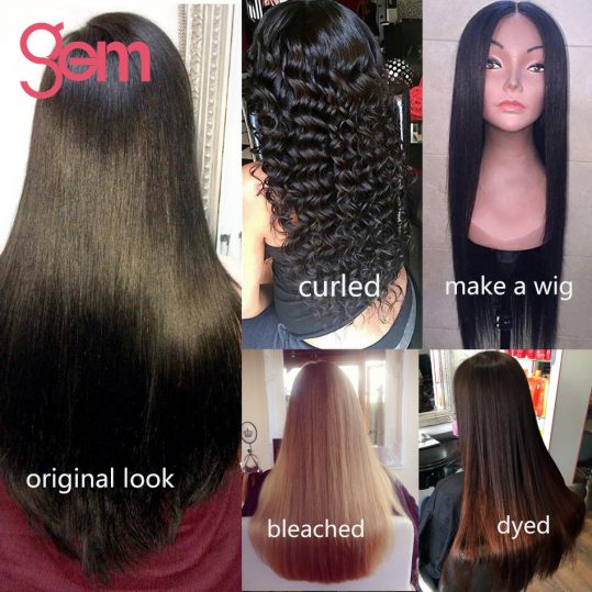 Indian Straight Human Hair Weave Bundles 1PC 10"-28" GEM Beauty Non-Remy 100% Hair Extensions Natural Black Machine Double Weft