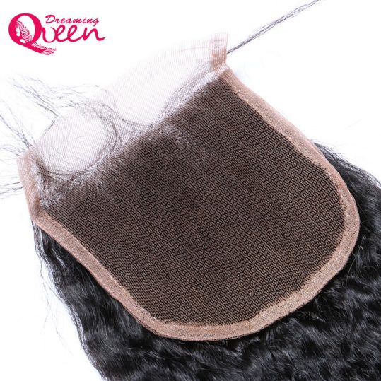 Dreaming Queen Hair Kinky Straight Hair 4X4 Lace Closure With Baby Hair Brazilian Remy Hair Natural Color 100% Human Hair