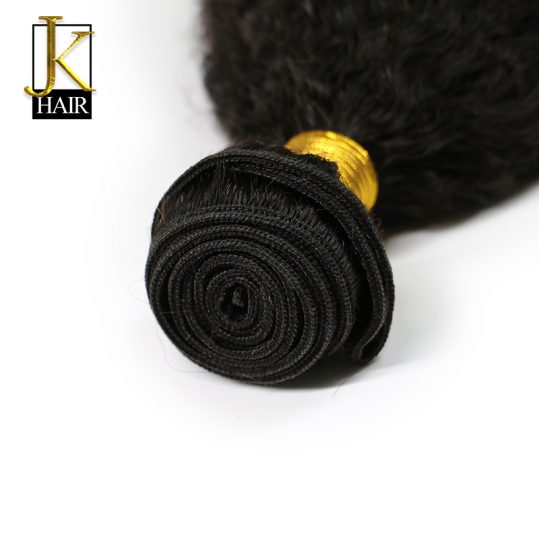 Kinky Straight Hair 100% Remy Brazilian Human Hair Weave Bundles 1PC Extension Natural Black Can Be Dyed 10-28" Elegant Queen