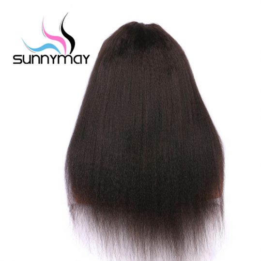Sunnymay Peruvian Remy Pre Plucked African American Kinky Straight Lace Front Human Hair Wigs With Baby Hair