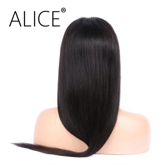 ALICE 130 Density Silky Straight Lace Front Human Hair Wigs Brazilian Remy Hair 8-24 Inches Natural Color Wigs For Black Women