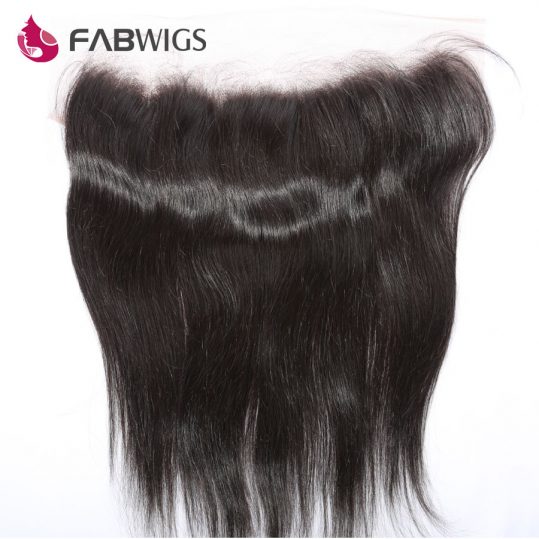 Fabwigs Brazilian Hair 13x4 Silky Straight Lace Frontal Closure Bleached Knots With Baby Hair 100% Human Hair Remy Hair