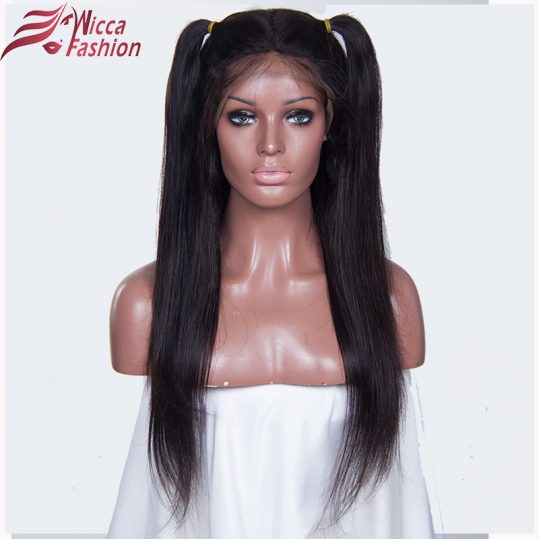 Dream Beauty 180 Density remy Brazilian silky Straight Pre Plucked 360 Lace Frontal Wig With Baby Hair Bleached Knots