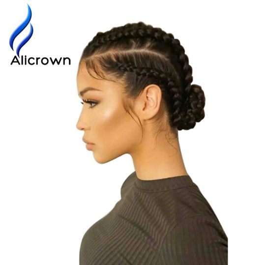 Alicrown Pre-Plucked 4*4 Silk Base Full Lace Human Hair Wigs Bleach Knots Brazilian Remy Hair Wig For Black Women With Baby Hair
