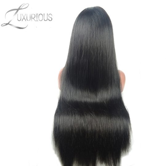 Luxurious 150% Density Silky Straight Peruvian Remy Hair Lace Front Human Hair Wigs For Black Women Natural color