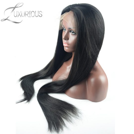 Luxurious 150% Density Silky Straight Peruvian Remy Hair Lace Front Human Hair Wigs For Black Women Natural color