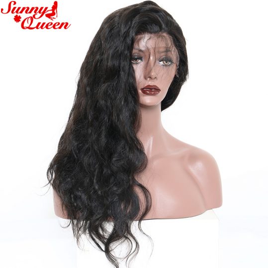 250% Density Lace Front Human Hair Wigs For Black Women Pre Plucked With Baby Hair Brazilian Remy Body Wave Wig Sunny Queen