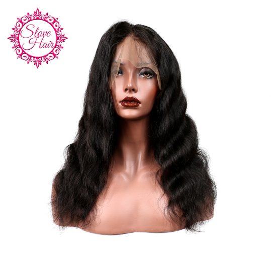 Slove Hair Brazilian Full Lace Human Hair Wigs For Black Women With Baby Hair Remy Human Hair Body Wave Wigs Free Shipping