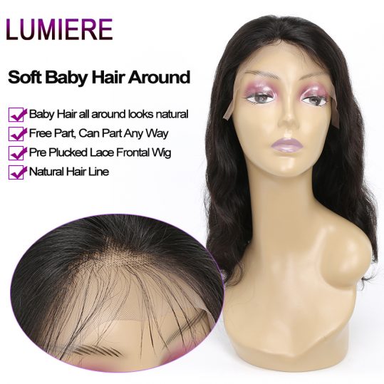 Lumiere Hair Lace Front Human Hair Wigs For Black Women Brazilian Body Wave Wigs With Baby Hair Swiss Lace Remy Hair 12"-20"