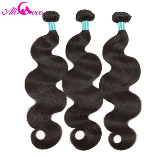 Ali Coco Hair Brazilian Body Wave Hair Extensions 1 Piece 10-28 inch 100% Remy Human Hair Bundles Natural Color Free Shipping