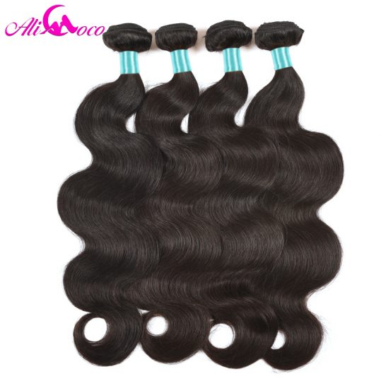 Ali Coco Hair Brazilian Body Wave Hair Extensions 1 Piece 10-28 inch 100% Remy Human Hair Bundles Natural Color Free Shipping