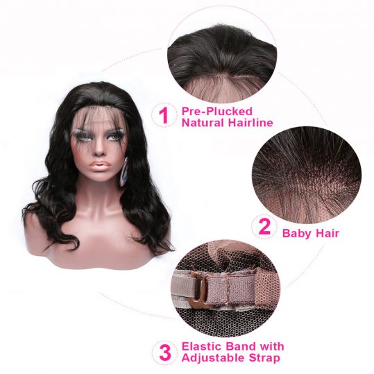 XBL HAIR Lace Front Wigs For Black Women Body Wave Human Hair Brazilian Remy Hair Free Shipping