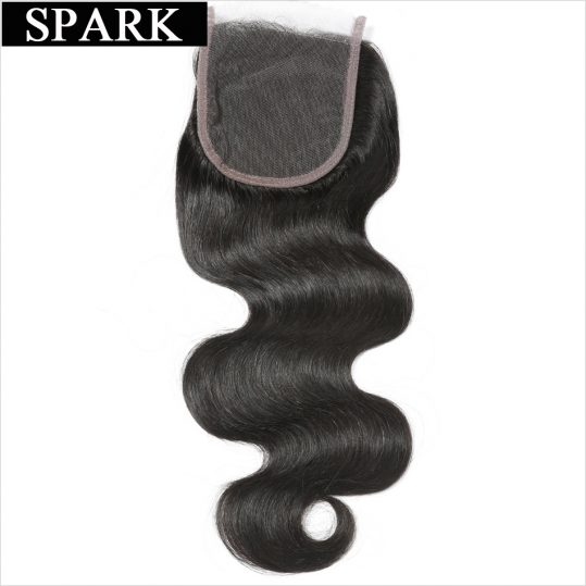 Spark Brazilian Body Wave Lace Closure Free Part 4x4 100% Remy Human Hair Closure Natural Top Closure Bleach Knots Free Shipping