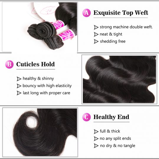 Fabc Hair Brazilian Body Wave Hair Extensions 10-28 inch 100% Remy Human Hair Bundles 1PC/Set Free Shipping Natural Color