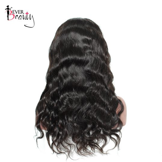Ever Beauty 180% Density Full Lace Human Hair Wigs For Black Women Brazilian Body Wave Non-remy Hair Natural Black