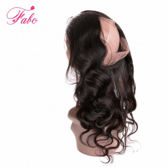 Fabc Hair 360 Lace Frontal Brazilian Body Wave Free Part Natural Color 100% Remy Human Hair Natural Hairline