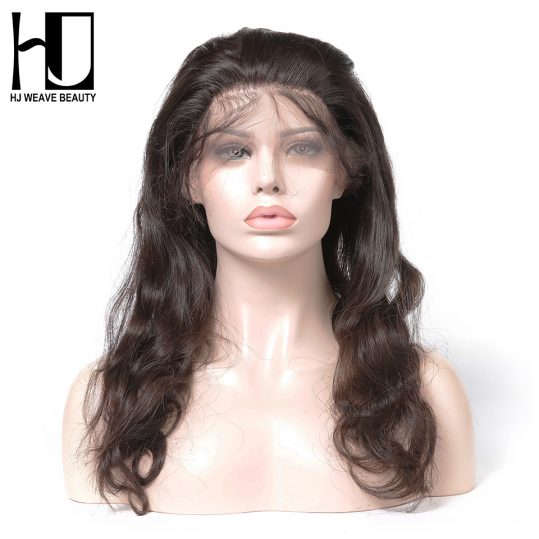 [HJ WEAVE BEAUTY] 360 Lace Frontal Body Wave 100% Human Hair Remy Hair Natural Hairline With Baby Hair Free Shipping