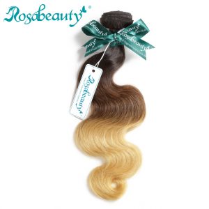 Rosabeauty Ombre Brazilian Hair Body Wave 100% Remy Human Hair Weave Bundles Color T#1B/#6/#27 Free Shipping