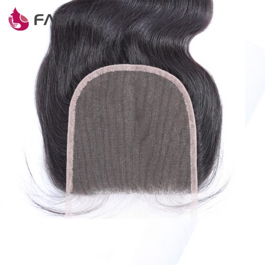 Fabwigs 5x5 Body Wave Lace Closure Brazilian Human Hair Bleached Knots Remy Hair Piece Free Shipping