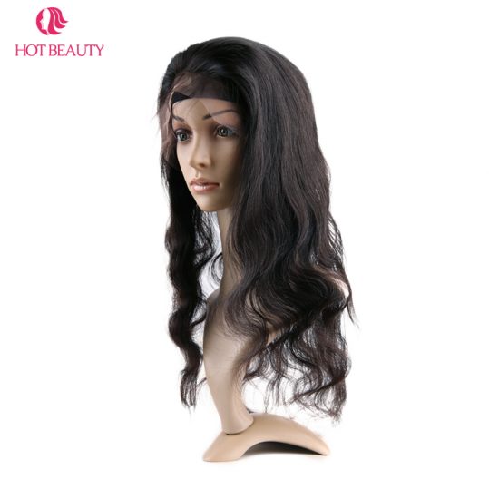Hot Beauty Hair Brazilian Virgin Hair Body Wave 360 Lace Frontal Pre Plucked Hairline Natural Color Unprocessed 100% Human Hair