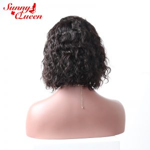 Human Hair Bob Wigs For Black Women Lace Front Short Human Hair Wigs Brazilian Non-Remy Hair Natural Color Full End Sunny Queen
