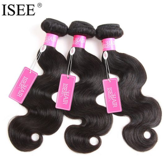 ISEE Brazilian Virgin Hair Body Wave 100% Unprocessed Human Hair Bundles Free Shipping Machine Double Weft