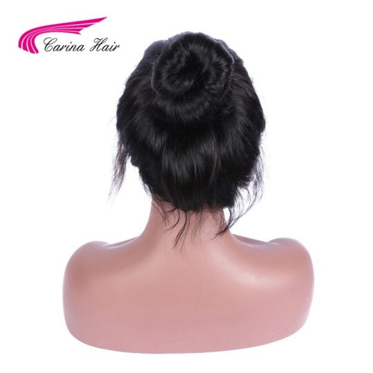 Carina Hair Natural Color Middle Part Silk Base Lace Front Wigs Pre-Plucked Hairline Brazilian Non-Remy Hair Wigs Body Wave