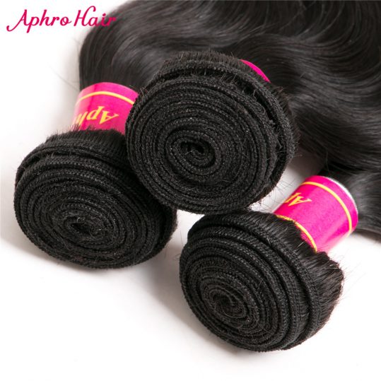 Aphro Hair Brazilian Body Wave 1PC 100% Human Weave Bundles Non Remy Hair Extensions Can Buy More Bundles Natural Color