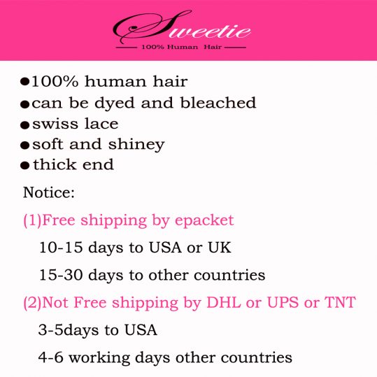 Sweetie Brazilian Body Wave Hair Closure 4x4 inch Swiss Lace Closure Three Part 100% Human Remy Hair 8-20 inch Hand Tied