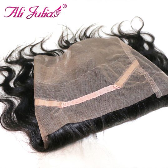 Ali Julia Hair Body Wave Brazilian NonRemy Human Hair 360 Lace Frontal Free Part Lace Closure 10-20 Inches 120% Density