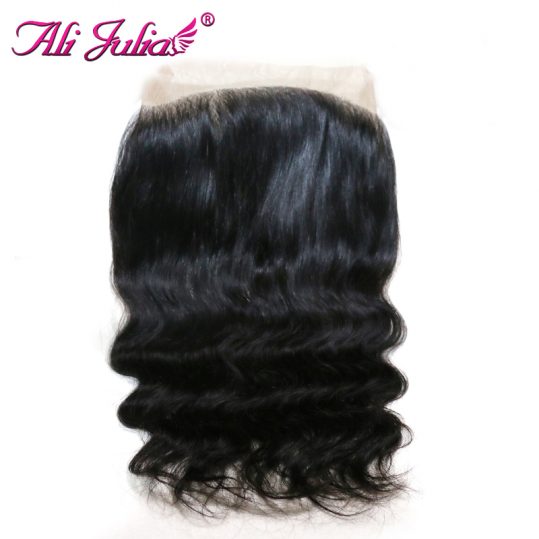 Ali Julia Hair Body Wave Brazilian NonRemy Human Hair 360 Lace Frontal Free Part Lace Closure 10-20 Inches 120% Density
