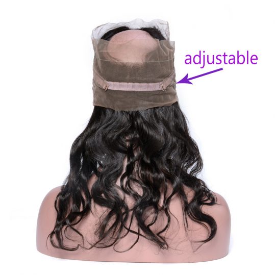Iwish Pre Plucked 360 Lace Frontal Closure with Baby Hair Body Wave Human Hair Hand Tied Natural Black 1B 1 Piece 10-20 Inch