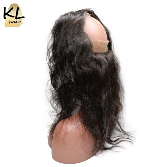 KL Hair Pre Plucked 360 Lace Frontal Natural Color Body Wave Lace 360 Frontal Closure Brazilian Remy Hair With Baby Hair