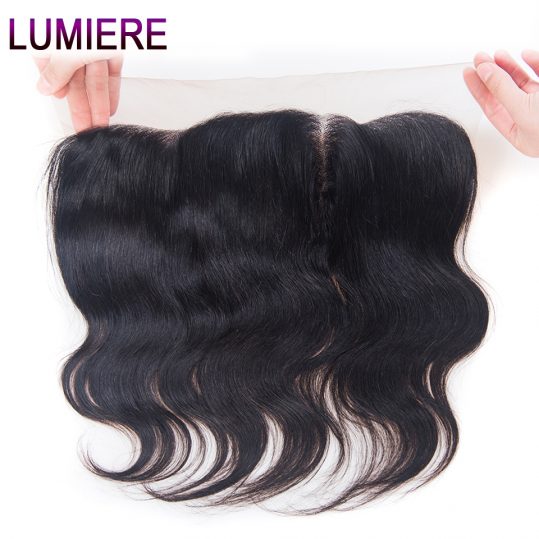 Lumiere Hair Peruvian Body Wave Hair 13x4 Ear to Ear Lace Frontal 100% Remy Human Hair Lace Closure Natural Color Free Shipping