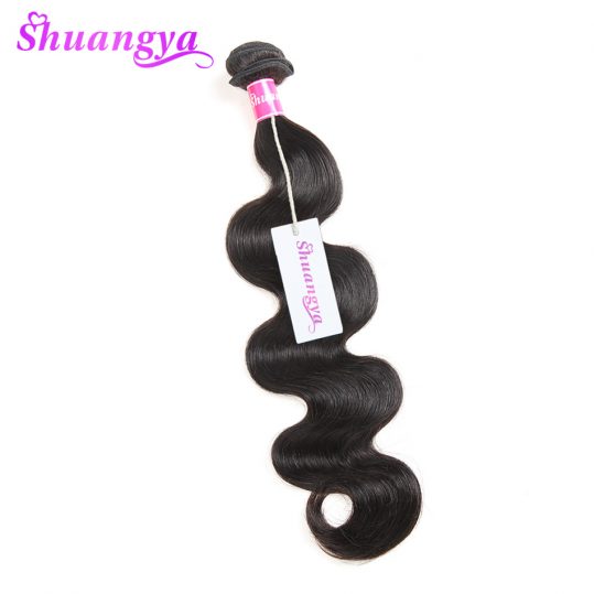 Shuangya Peruvian Body Wave Hair extensions 100% Human Hair Weave Bundles Natural Color Non Remy Hair Weft 10-28 Inch Free Ship