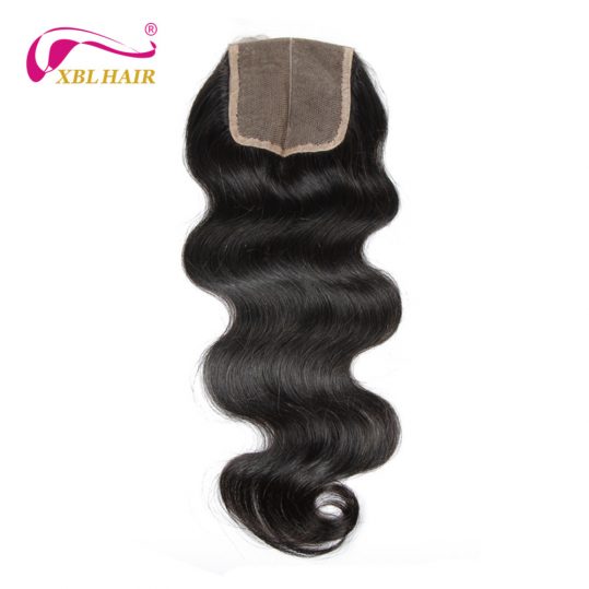 XBL HAIR Peruvian Hair Body Wave Lace Closure Middle Part 100% Remy Human Hair Natural Color 8-20" Inches Free Shipping