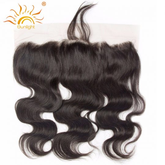 Sunlight Lace Frontal Malaysian Body Wave Ear to Ear 13x4 Pre Plucked Closure Bleached Knots With Baby Hair Remy Hair