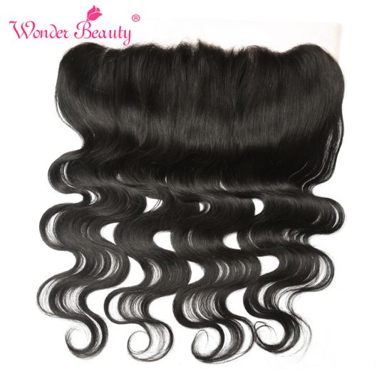 Wonder Beauty Malaysia Body Wave Remy Hair 13x4 Lace Frontal Hand Tied Ear To Ear 130% Density Free Part Lace Frontal Closure
