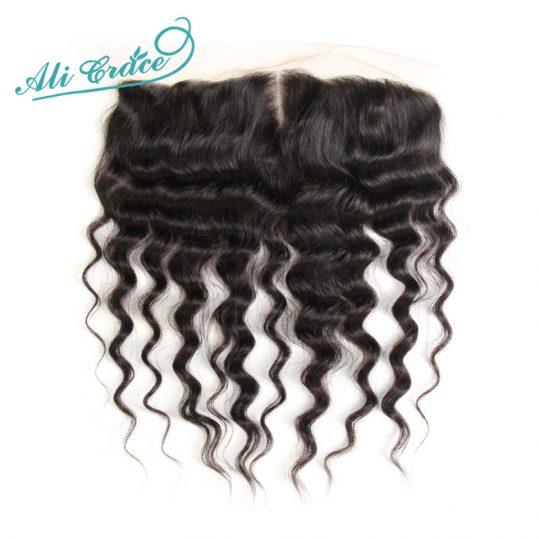 ALI GRACE Brazilian Loose Wave 13*4 Middle Part Lace Frontal Natural Color 100% Remy Human Hair 10-20 Inch Free Shipping