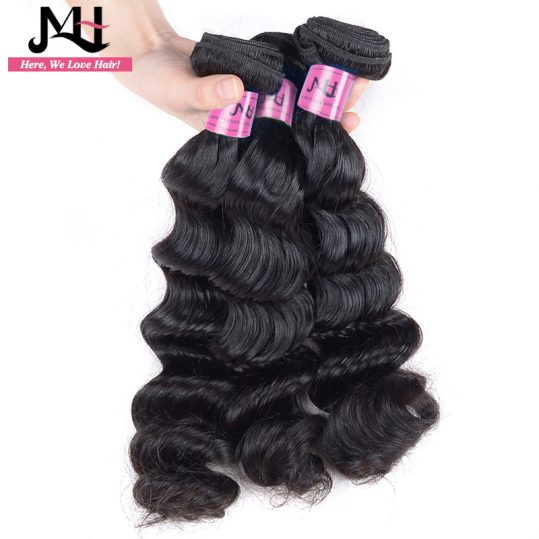 JVH 100% Human Hair Extensions Remy Hair Bundles 1 Piece/Lot Natural Color 14"- 28"inch Brazilian Loose Wave Hair Weaving