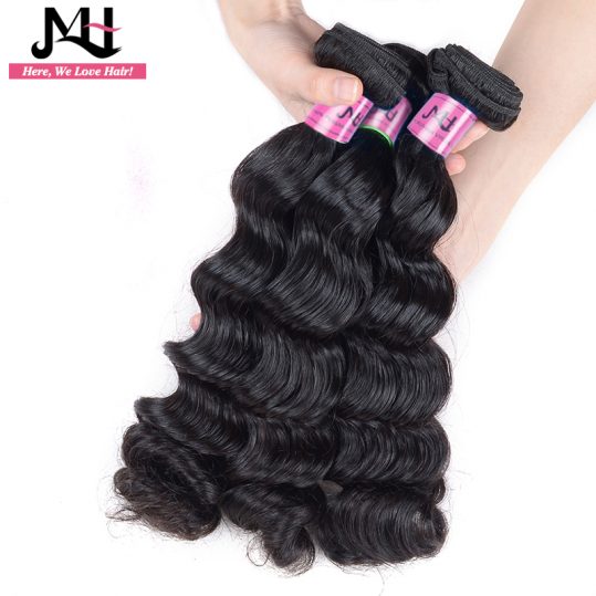 JVH 100% Human Hair Extensions Remy Hair Bundles 1 Piece/Lot Natural Color 14"- 28"inch Brazilian Loose Wave Hair Weaving