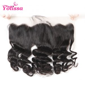 Yolissa Hair 13"*4" Ear To Lace Frontal Closure With Baby Hair Brazilian Loose Wave 8-20 inch Human non-remy Hair Free Shipping