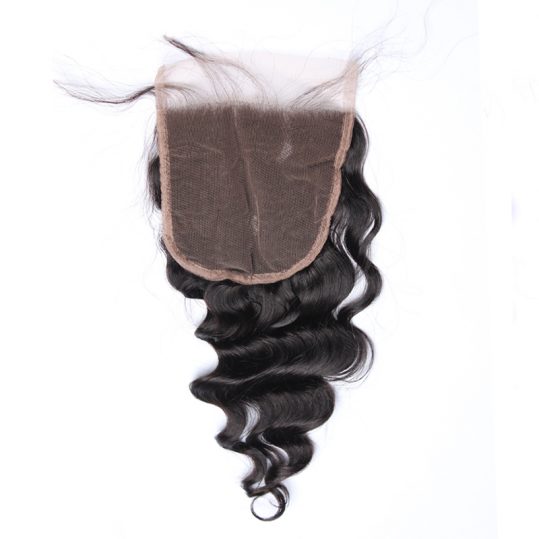 5x5 Lace Closure With Baby Hair Loose Wave Brazilian Remy Hair 100% Human Hair Bleached Knots Closure Honey Queen Free Shipping